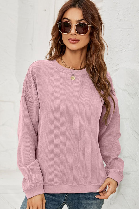 Dropped Shoulder Round Neck Sweatshirt