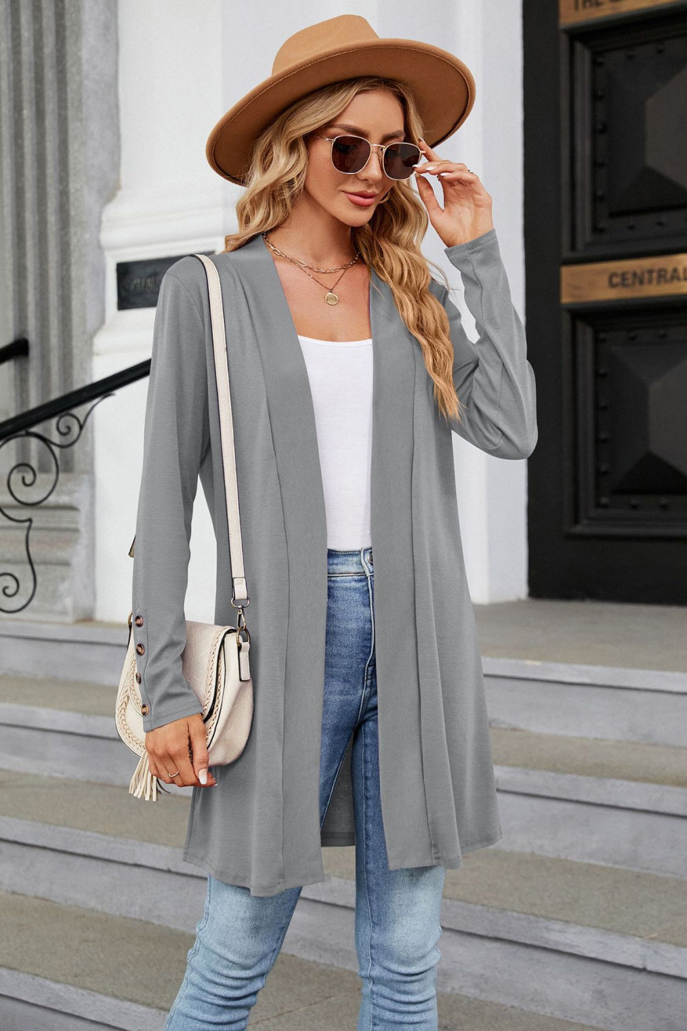 Long Sleeve Open Front Cardigan